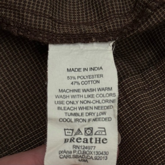 Prana Men’s Button Down Long Sleeve Shirt Large Brown Cotton Blend EUC - Picture 6 of 11